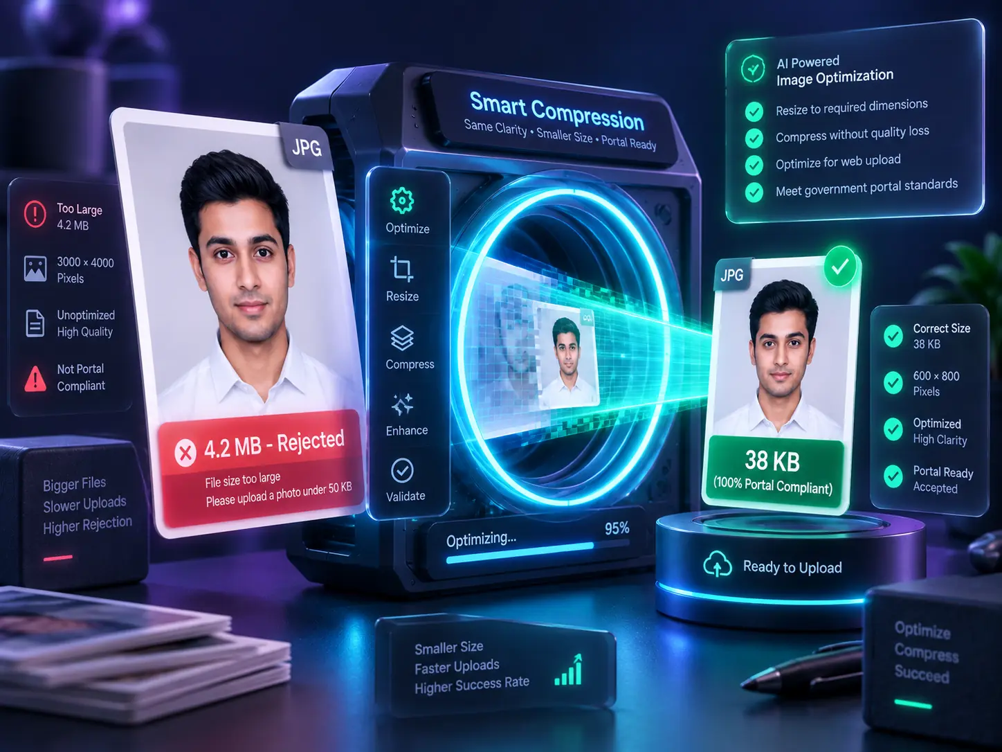 ApplyOne photo and signature resizing tool for online application requirements