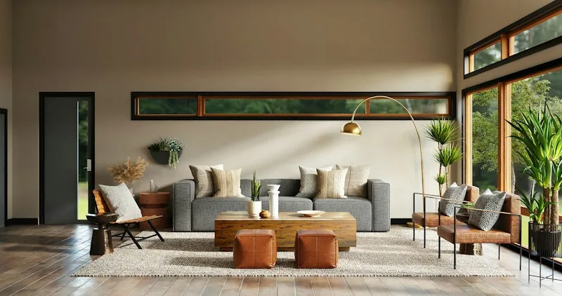 Modern Interior Design Studio Website on Laptop Screen