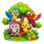 Kidsoz birds learning card for children