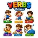Kidsoz action words learning card for kids