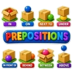 Kidsoz prepositions learning card for children